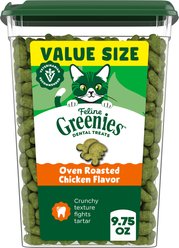 Greenies Feline Oven Roasted Chicken Flavor Adult Natural Dental Cat Treats, 9.75-oz tub