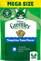 Greenies Feline Tempting Tuna Flavor Adult Natural Dental Cat Treat, 4.6-oz bag