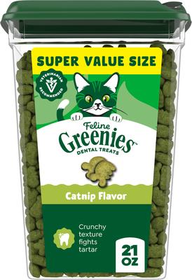 GREENIES Feline Catnip Flavor Adult Natural Dental Cat Treats, 21