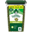 Greenies Feline Catnip Flavor Adult Natural Dental Cat Treats, 21-oz tub
