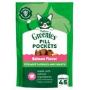 Greenies Pill Pockets Feline Natural Salmon Flavor Soft Adult Cat Treats, 45 count