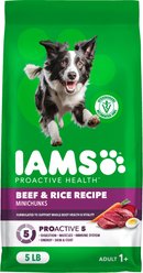 Iams Proactive Health Minichunks Adult Beef & Rice Recipe Dry Dog Food, 5-lb bag