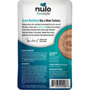 Nulo Freestyle Silky Mousse Tuna & Shrimp Recipe Grain-Free Wet Cat Food, 2.8-oz, case of 24