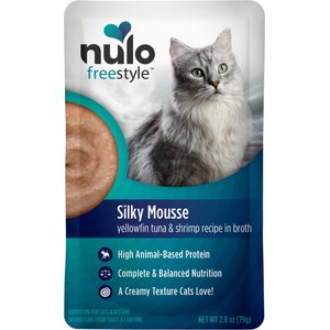 Nulo Freestyle Silky Mousse Tuna & Shrimp Recipe Grain-Free Wet Cat Food, 2.8-oz, case of 24