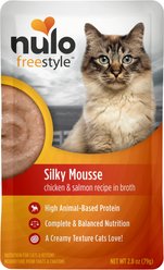 Nulo Freestyle Silky Mousse Chicken & Salmon Recipe Grain-Free Wet Cat Food, 2.8-oz, case of 24