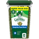 Greenies Feline Tempting Tuna Flavor Adult Natural Dental Cat Treat, 21-oz tub