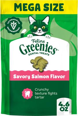 Greenies Feline Savory Salmon Flavor Adult Natural Dental Cat Treats