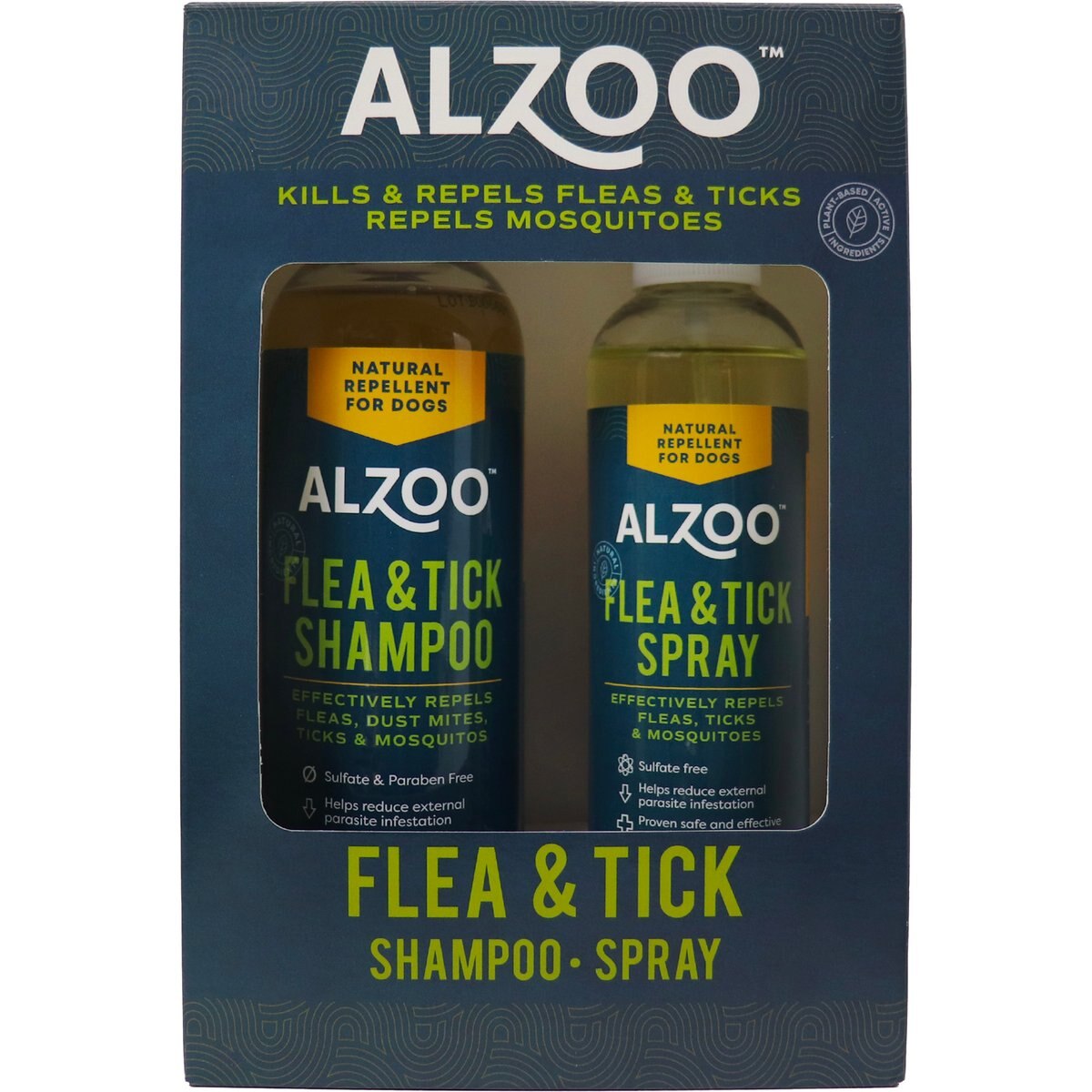 ALZOO Flea & Tick Dog Shampoo & Spray Combo