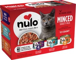 Nulo Freestyle Minced Salmon & Turkey, Minced Beef & Mackerel, Minced Turkey & Duck Grain-Free Variety Pack Canned Cat Food, 3-oz can, case of 12