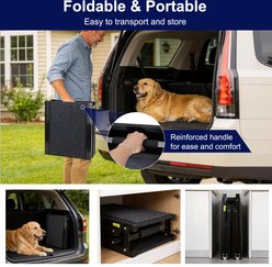 Invenho 71-in Portable Aluminum Dog Ramp for Car with Non-Slip Rug Surface, Black slide 2 of 7