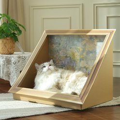 Fairela Oil Painting Floral Art Cardboard 17-in Cat Scratcher, Purple slide 2 of 7