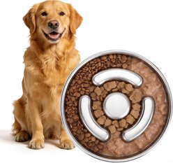 Invenho Non-skid Stainless Steel Dog Bowl, Grey, Large: 4-cup