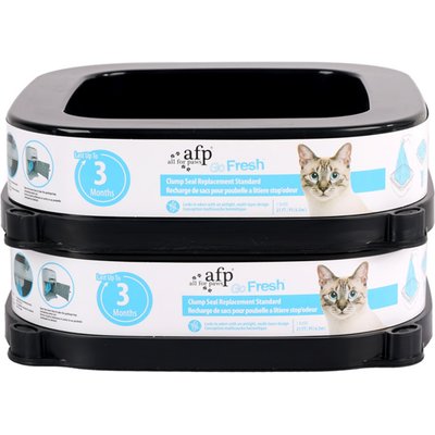 allforpaws allforpaws Go Fresh-Clump Seal Replacement Standard Cat Litter Bag, Gray, 6.8 x 6.8 x 1.7-in, 2 count