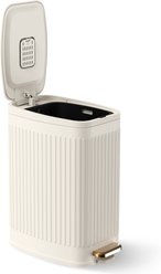 PETSPARX Cat Litter & Dog Waste Trash Can with Lid, White, 5-L