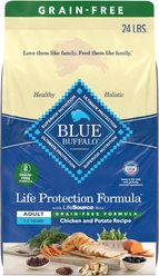 Blue Buffalo Life Protection Formula Natural Grain-Free Chicken & Potatoes Dry Dog Food, 24-lb bag slide 1 of 9