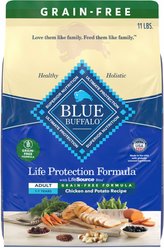 Blue Buffalo Life Protection Formula Natural Grain-Free Chicken & Potatoes Dry Dog Food, 11-lb bag