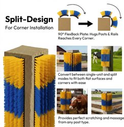 ONIZOOMI Livestock Weather-Resistant Barn Fence Mount Farm Animal Scratching Brush with 16 Screws, Medium, 2 count slide 2 of 9