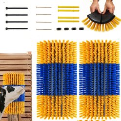 ONIZOOMI Livestock Weather-Resistant Barn Fence Mount Farm Animal Scratching Brush with 16 Screws, Medium, 2 count