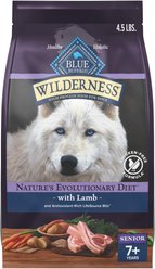 Blue Buffalo Wilderness 31-g Protein Lamb Meat Rich Natural Dry Senior Dog Food, 4.5-lb bag