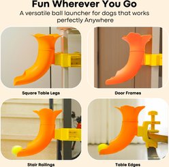 Shele Interactive Adjustable Ball Launcher Dog Toy, Orange slide 2 of 9
