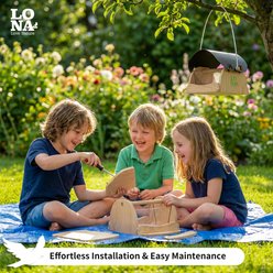 LONA Love Nature Wooden Hanging Bird Feeder, Natural slide 2 of 9