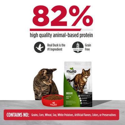 Show full view: Nulo FreeStyle Indoor Duck & Cod Recipe with Omega Fatty Acids High Protein & Grain-Free Dry Cat Food, 14-lb bag slide 3 of 12