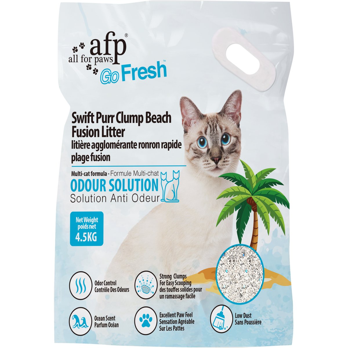 allforpaws Go fresh-Swift Purr Clump Beach Fusion Scented Cat Litter, 4.5-kg