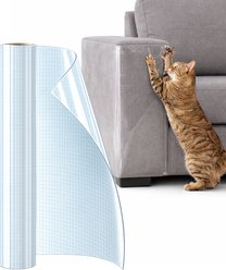 Fido Fave Thick Clear Adhesive Guard Scratch Cat Couch Protector Tape Roll, Transparent, 15.7 x 118.1-in