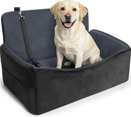 Show full view: Invenho Reversible Dog Car Booster Seat with Safety Strap & Storage Pockets, Gray, Large slide 8 of 8