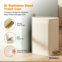 PETSPARX Cat Litter & Dog Waste Trash Can with Lid, White, 5-L slide 2 of 6