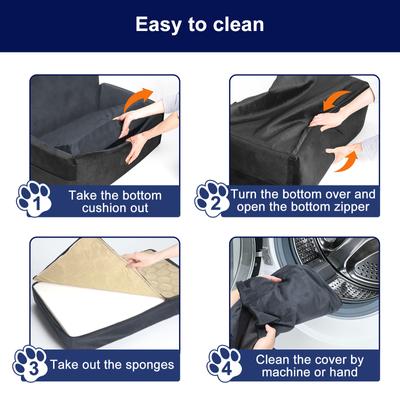 Show full view: Invenho Reversible Dog Car Booster Seat with Safety Strap & Storage Pockets, Gray, Large slide 7 of 8