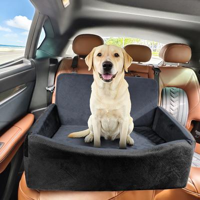 Show full view: Invenho Reversible Dog Car Booster Seat with Safety Strap & Storage Pockets, Gray, Large slide 2 of 8