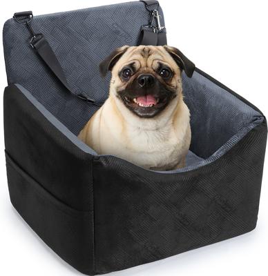 Show full view: Invenho 5-in Elevated Dog & Cat Car Booster Seat with Reversible Cushion, Black/Gray, Medium slide 7 of 7