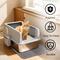 Show in main carousel: Wisfor High Sided Stainless Steel Cat Litter Box with Litter Mat & Scoop, 23.82 x 15.95 x 12.21-in slide 8 of 9