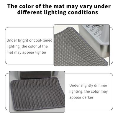 Show full view: Wisfor High Sided Stainless Steel Cat Litter Box with Litter Mat & Scoop, 23.82 x 15.95 x 12.21-in slide 9 of 9