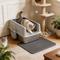 Show in main carousel: Wisfor High Sided Stainless Steel Cat Litter Box with Litter Mat & Scoop, 23.82 x 15.95 x 12.21-in slide 3 of 9