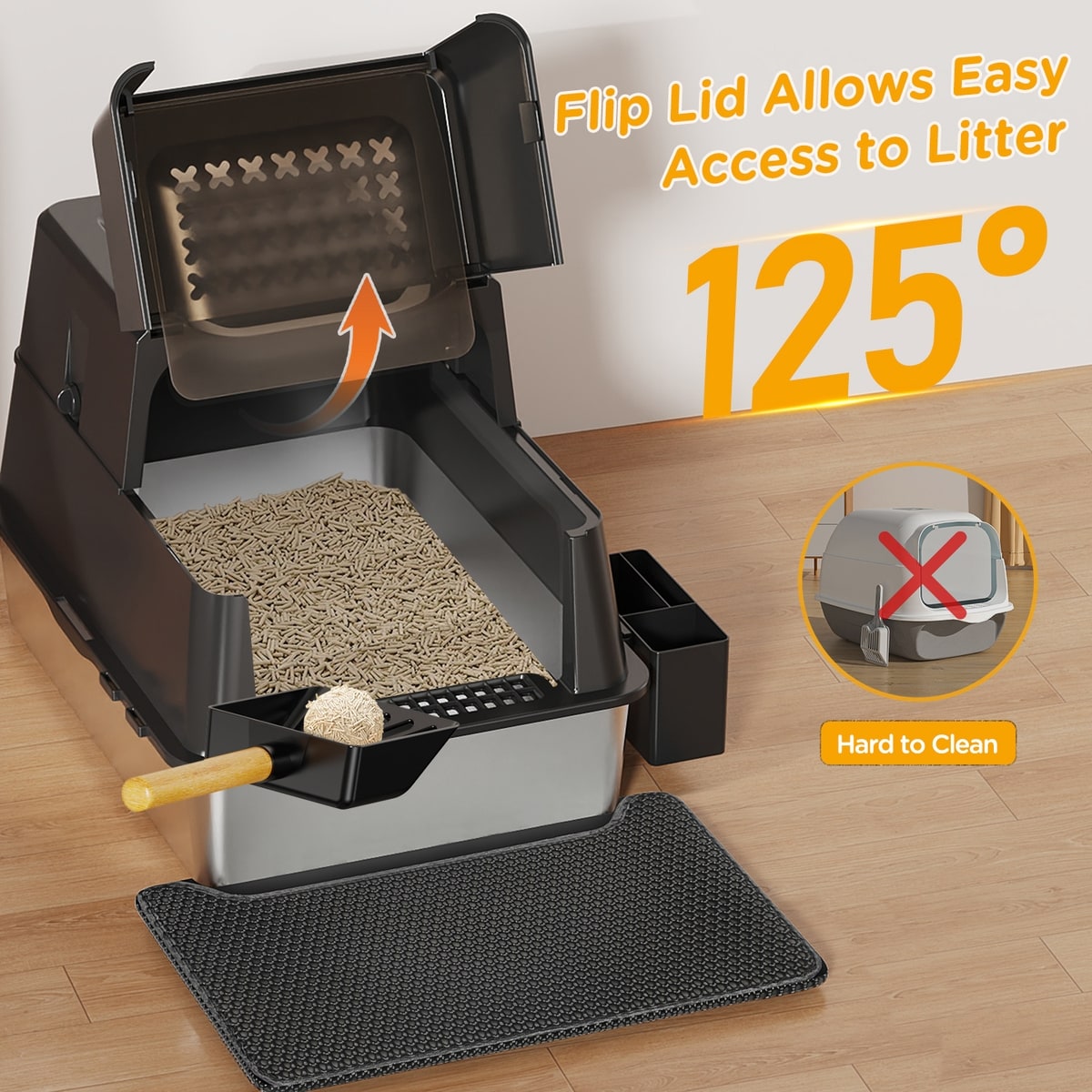 Out of Stock - MUTRELENX Modular Design Covered Cat Litter Box with Lid ...