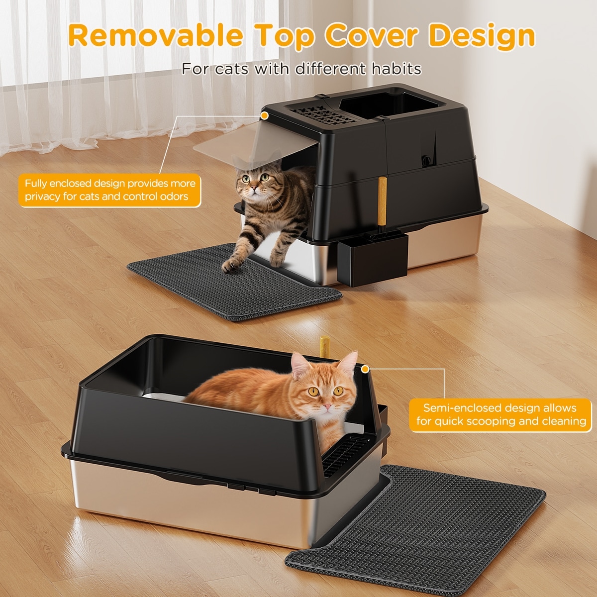 Out of Stock - MUTRELENX Modular Design Covered Cat Litter Box with Lid ...