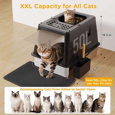 Out of Stock - MUTRELENX Modular Design Covered Cat Litter Box with Lid ...
