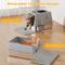 Show in main carousel: Mutrelenx Modular Design Covered High Sided Stainless Steel Cat Litter Box with Flip Lid, XX-Large: 27.5 x 19.7 x 19.3-in, Grey slide 5 of 7