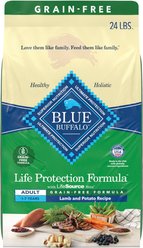 Blue Buffalo Life Protection Formula Natural Grain-Free Lamb & Potatoes Dry Dog Food, 24-lb bag