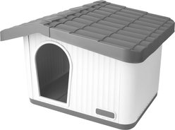 allforpaws Lifestyle WoofNest Dog House, White/Gray, Medium: 29.5 x 25.2 x 20.3-in