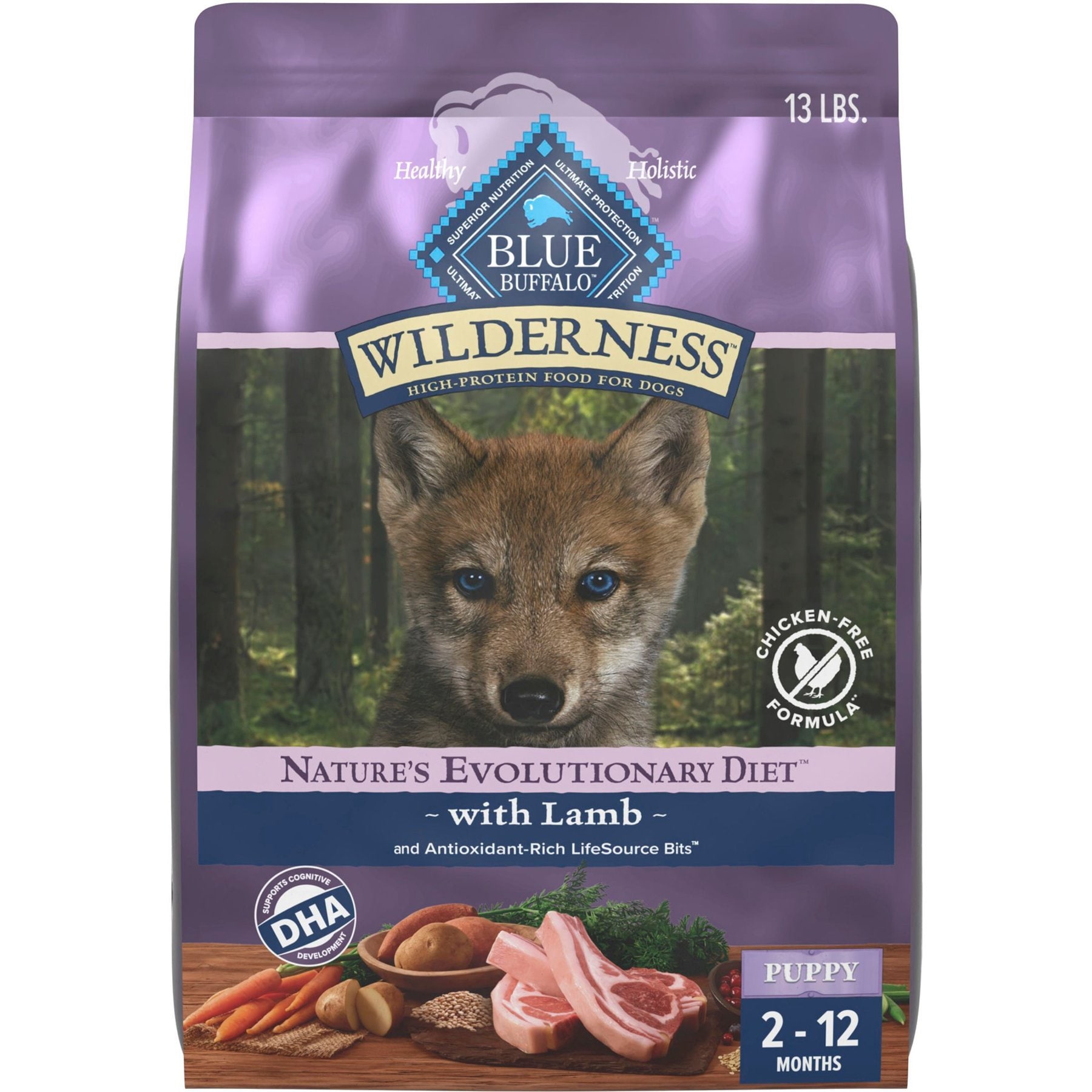 Blue Buffalo Wilderness 37-g Protein Lamb Meat Rich Natural Puppy Dry Dog Food, 13-lb bag