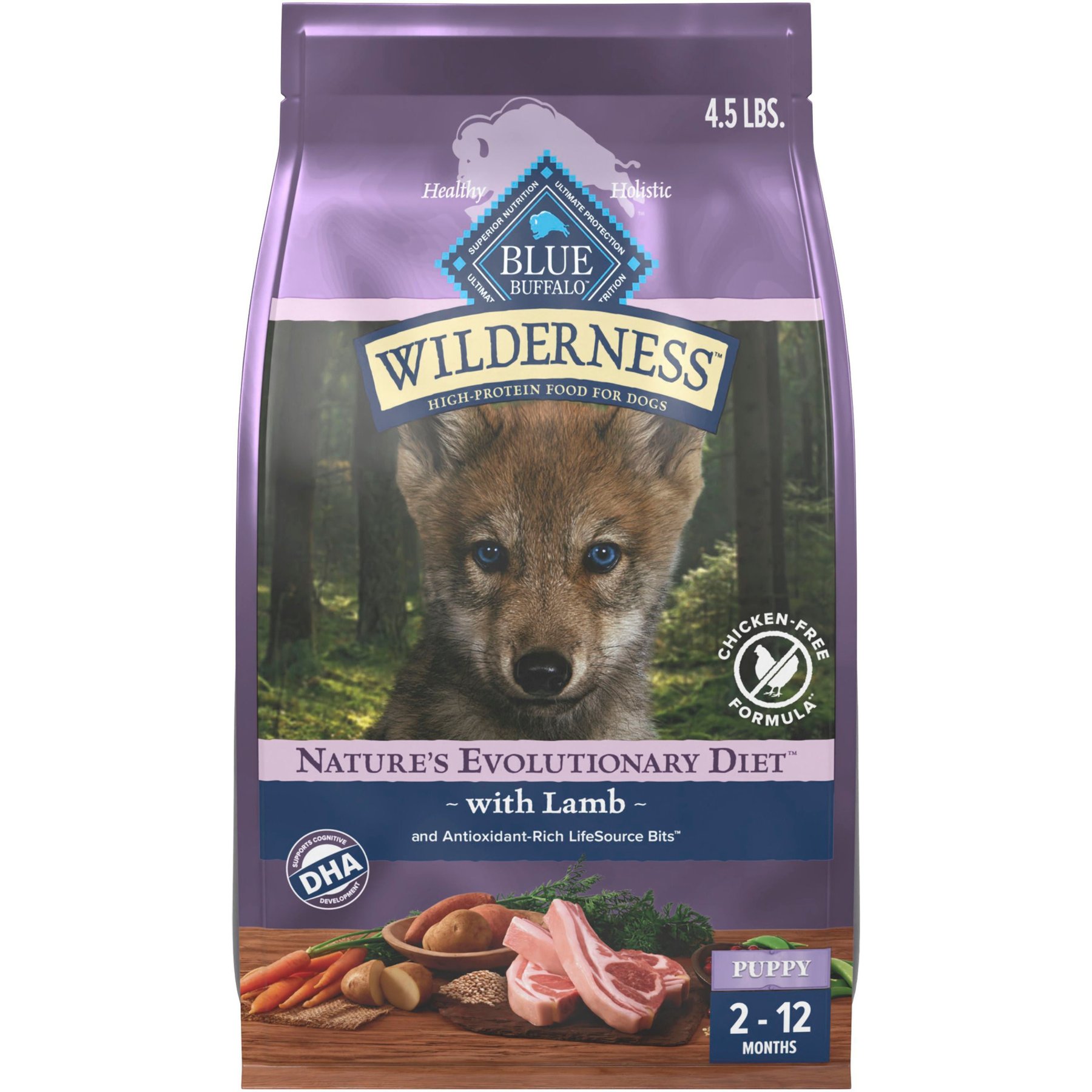 Blue Buffalo Wilderness 37-g Protein Lamb Meat Rich Natural Puppy Dry Dog Food, 4.5-lb bag