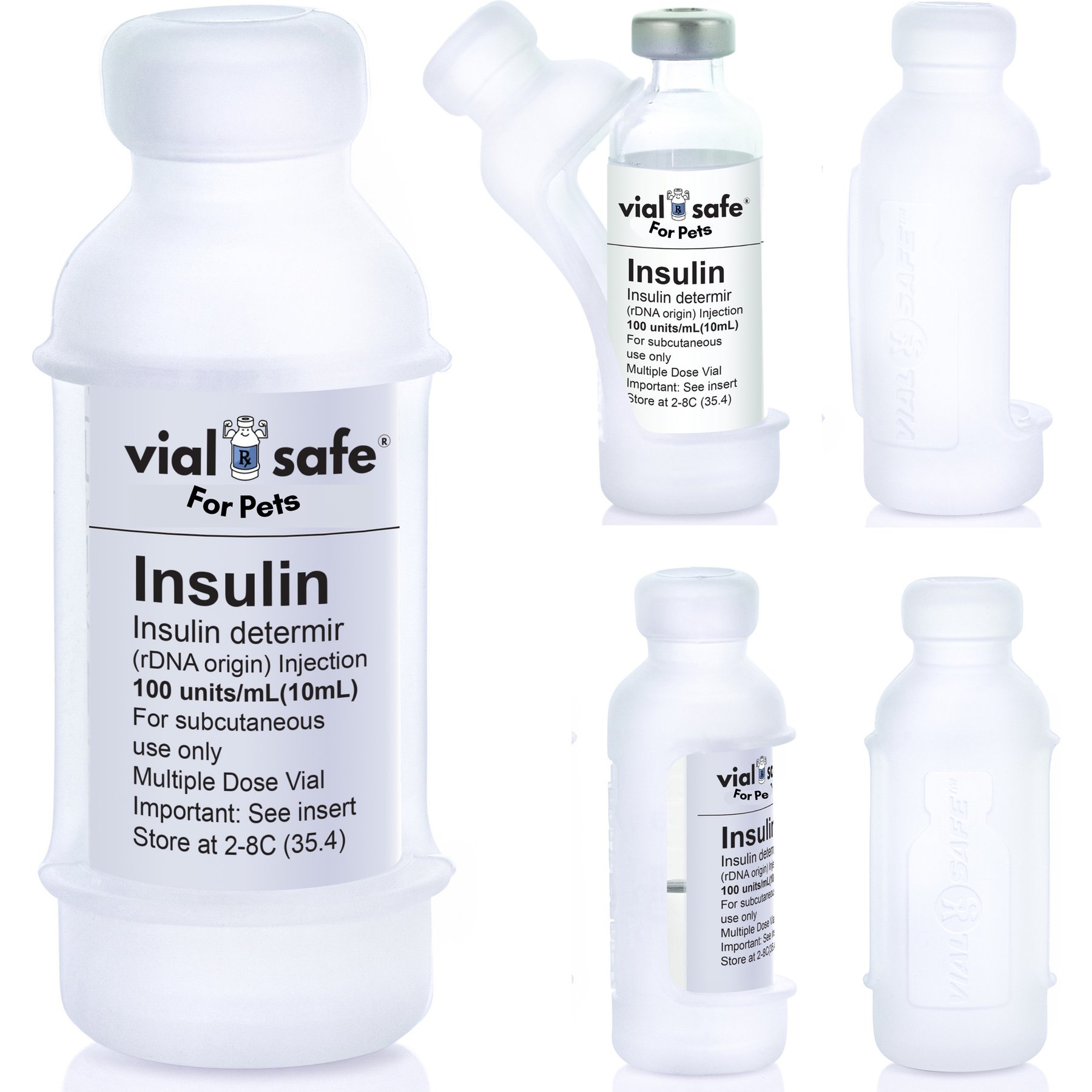 Vial Safe for Pets Insulin Vial Protector for Lantus, Clear, 2 Pack
