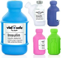 Vial Safe For Pets Insulin Vial Protector for Humulin & Novolin, Assorted Colors, 5 Pack