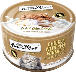 Fussie Cat Super Premium Chicken with Beef in Goat Milk Gravy Shredded Wet Cat Food, 2.47-oz can, case of 24 slide 2 of 7