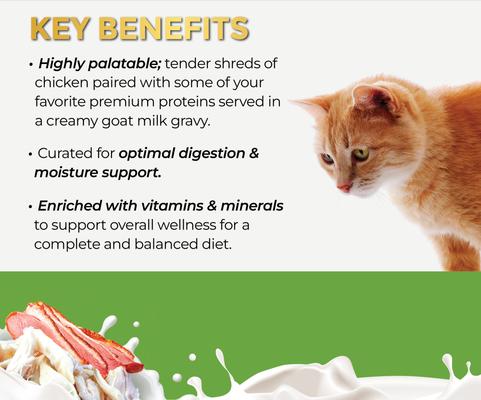 FUSSIE CAT Super Premium Chicken with Duck in Goat Milk Gravy Shredded ...