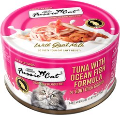 Fussie Cat Tuna with Oceanfish in Goats Milk Wet Cat Food, 2.47-oz can, case of 24 slide 2 of 6
