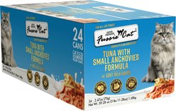 Fussie Cat Tuna with Small Anchovies in Goats Milk Wet Cat Food, 2.47-oz can, case of 24